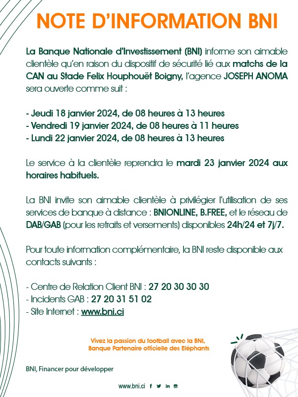 NOTE D'INFORMATION 18-24/01/2024