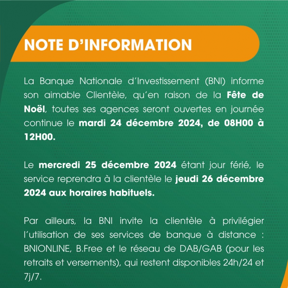 NOTE D'INFORMATION NOEL 2024