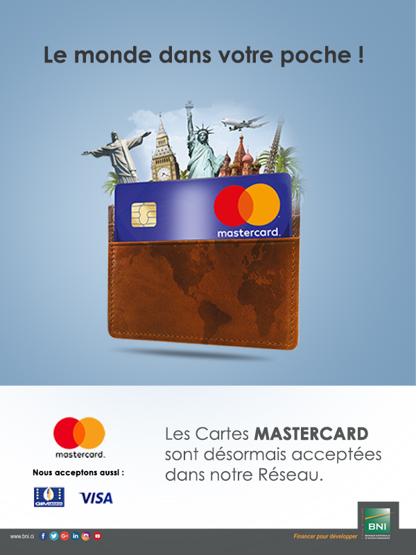 Les cartes MasterCard acceptes dans le rseau GAB BNI