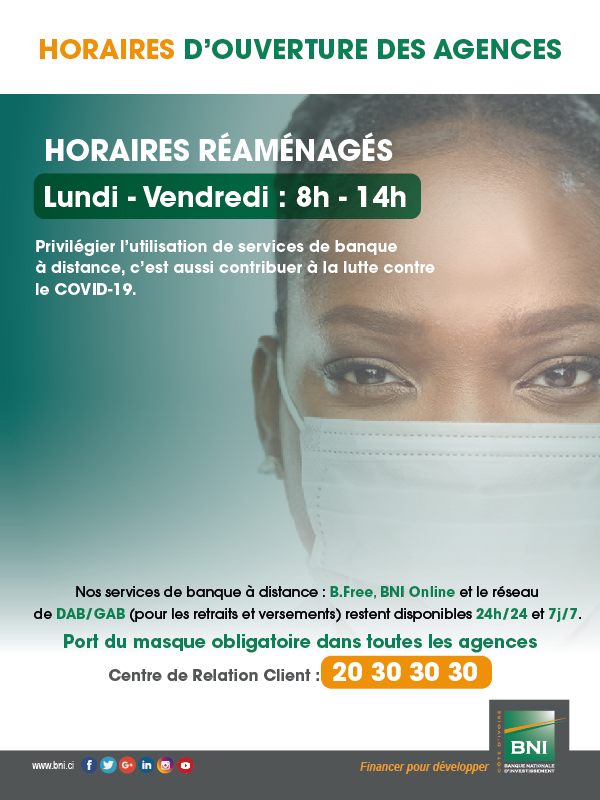 COVID 19 - Horaires ramnags des Agences